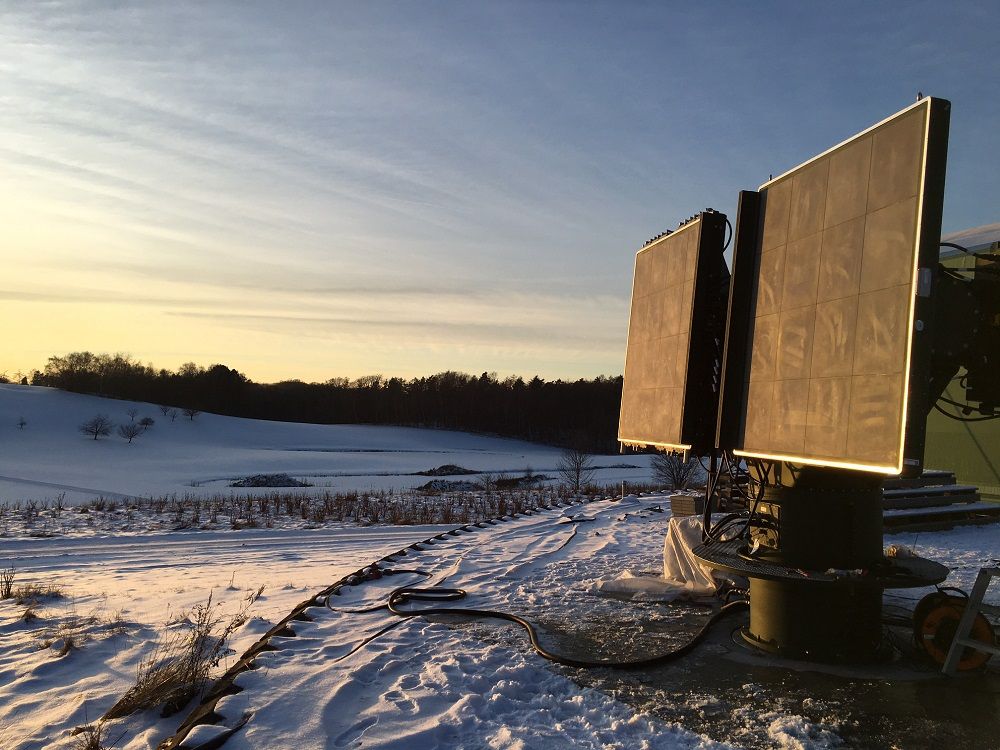 Weibel's portfolio includes its 45dB surveillance radar, seen here at its test range during winter in Denmark. (Image: Weibel)