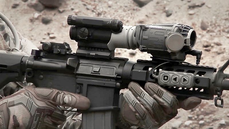 The US Army’s ENVG-III/FWS-1 can be used as an in-line weapon sight in collaboration with other optical gunsights. (Photo: US Army)