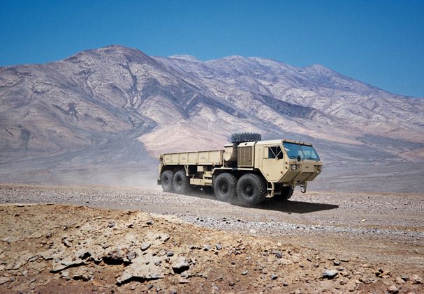 Oshkosh is on contract to recapitalise a total of 407 Heavy Expanded Mobility Tactical Trucks (HEMTT) and Palletized Load System (PLS) trucks as well as manufacture 601 new PLS trailers (PLS-T). (Image: Oshkosh Defense)