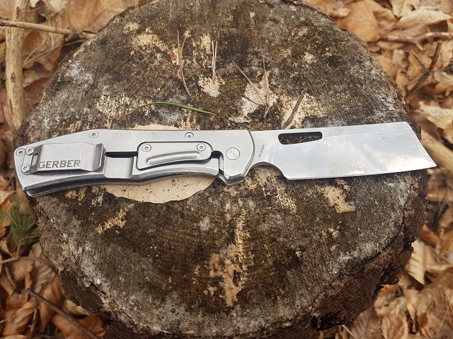 Gerber FLATIRON, a cleaver style folding knife,